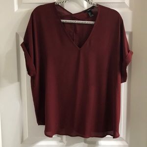 Wine red dressy top